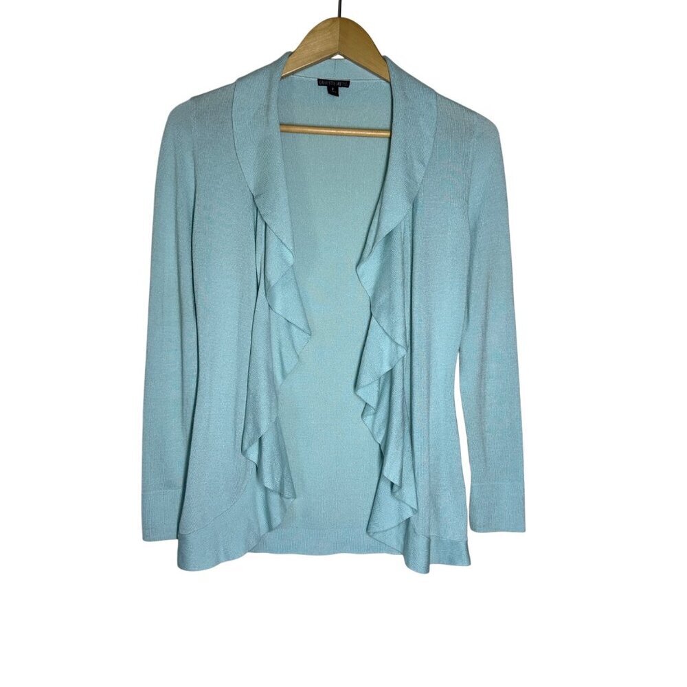 Lafayette148 New York Ruffle Collar Cardigan Womens Size XS Minimalist Capsule